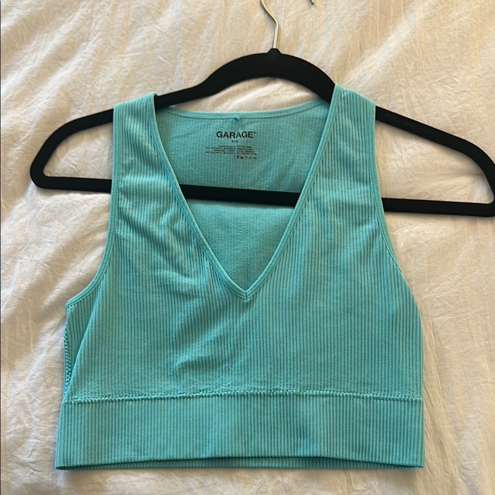 Garage Ribbed Crop Tank Top